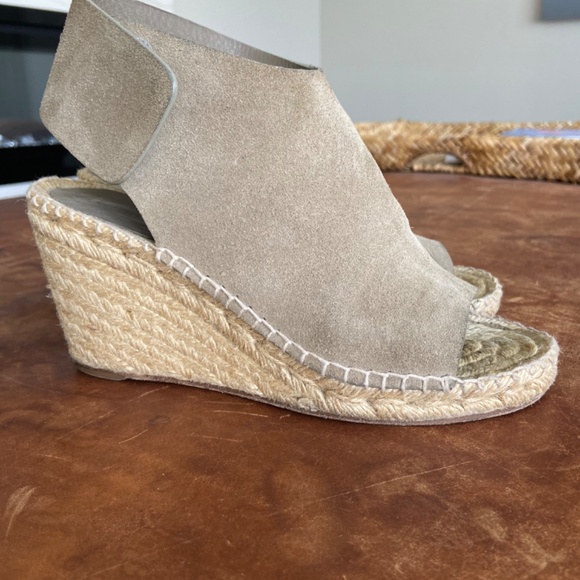 CELINE Suede Espadrille Wedge Sandals - Picture 2 of 6